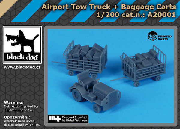 Airport tow truck + baggage carts BDA20001
