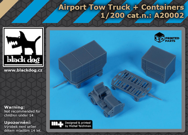 Airport tow truck + containers BDA20002