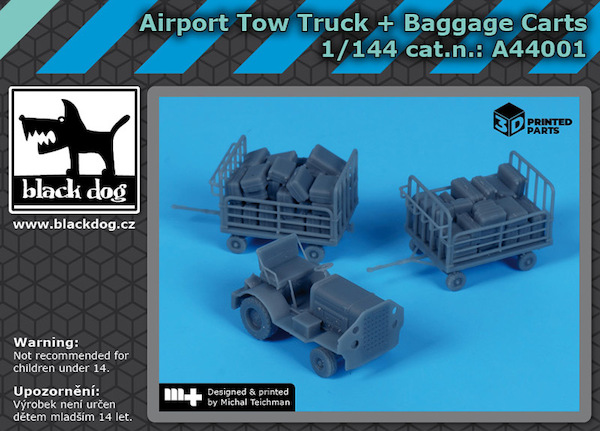 Airport tow truck + baggage carts BDA44001