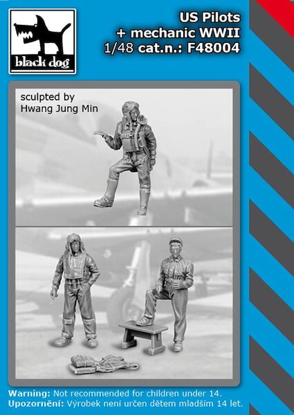 US Pilots + Mechanic WWII  f480054