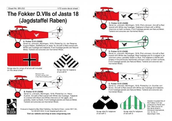Jagdstaffel 18 "Raben" (Fokker DVII) BR232