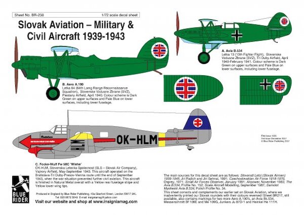 Slovak Aviation, Military & Civil (A100, FW58, B534)  BR238