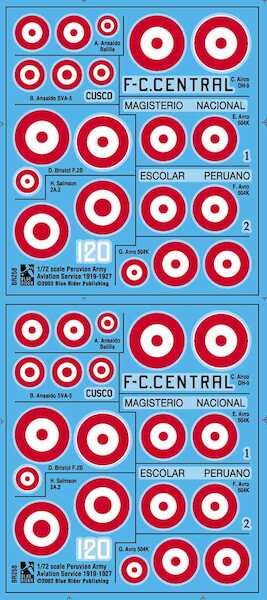 Army Aviation of Peru 1919-1927 (Ansaldo A1, SVA5, DH9, Avro504, F2b)  BR258