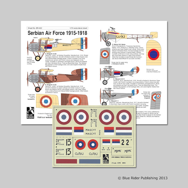 WW1 Serbian Air Force Markings  BR402