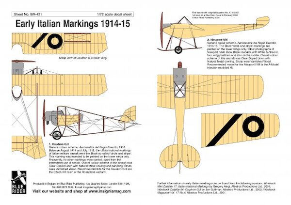 WW1 Early Italian Markings 1914-1915  BR421