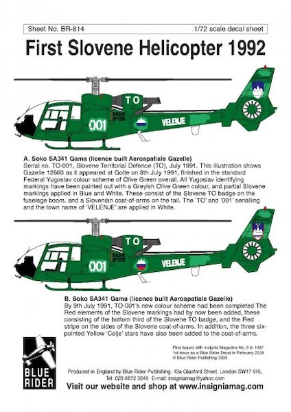 Slovene's First helicopters (SA342 Gazelle)  BR814