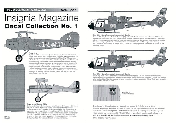 Insignia magazine Decal collection 1 IDC-001