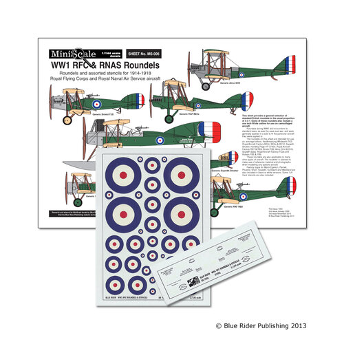 1914-1918 RFC & RNAS Roundels plus Assorted Stencils for 1914-1918 RFC and RNAS Aircraft  MS006