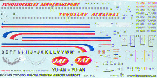 Boeing 737-300 (Jugoslovenski Aerotransport JAT)  boa14420