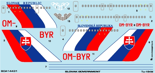 Tupolev Tu154M (Slovak Air Force VIP Transport) - REPRINT boa14431