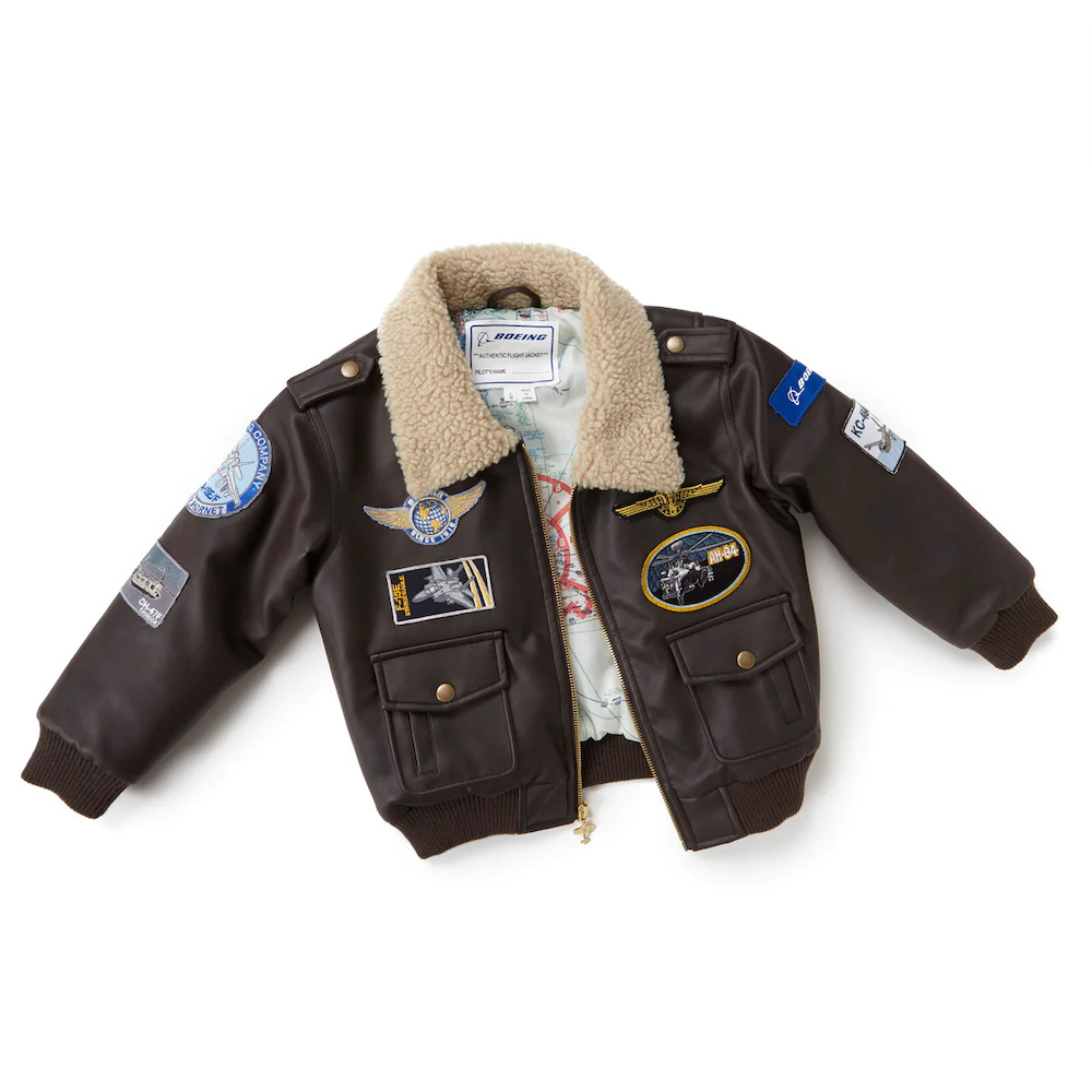 Boeing 3300300300010003 Boeing Kids' Brown Aviator Jacket