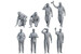IJN Aircraft Carrier Crew Pilots  & Officers (8 figures)  BR-006