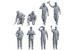 IJN Aircraft Carrier Crew Pilots  & Officers (8 figures)  BR-006