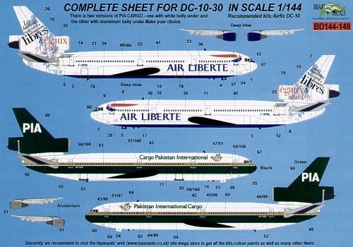 DC10-30 (Air Liberté, Pakistan International) BD144-148