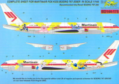 Boeing 767-300 (Martinair, "Fox Kids") SPECIAL OFFER - WAS EURO 27,95 BD144-175