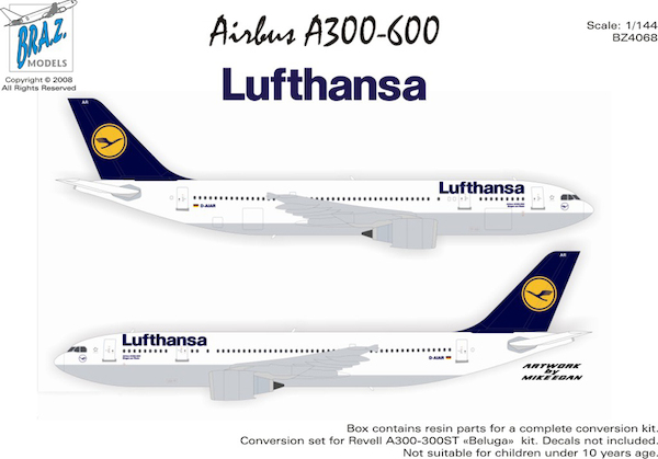 Airbus A300-600 (Lufthansa) for Revell kit  BZ4068