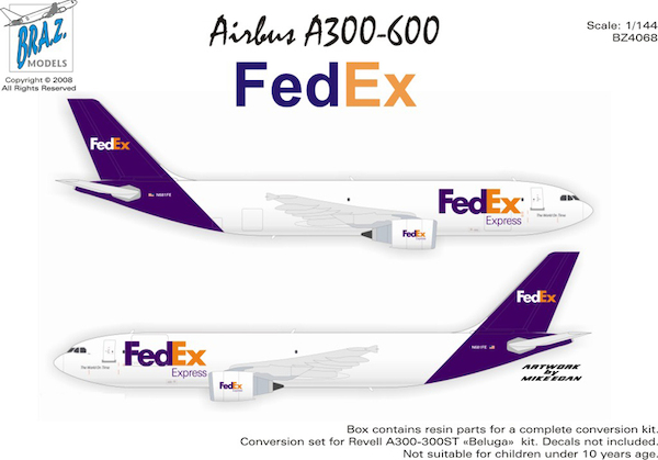 Airbus A300-600 (FedEx) for Revell kit BZ4069