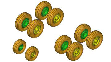 Boeing 757-200/300 Weighted wheels- "Early type" (Zvezda) BZ4126
