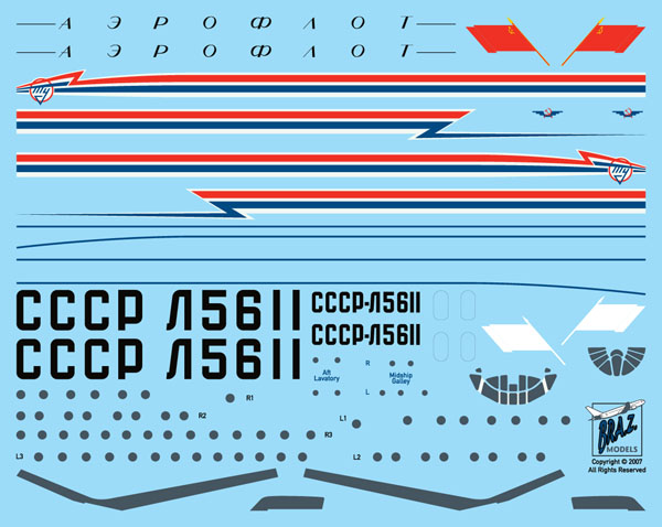 Tupolev Tu114 "Cleat" Prototype CCCP-L5611 as flown in 1957  BZD07