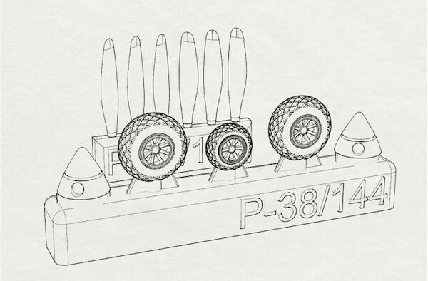 P38 Lightning wheels and propellers (Fujimi)  brl144146