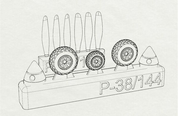P38 Lightning wheels and propellers (Fujimi) brl144146