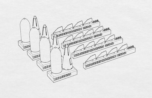 US bomb 250lb AN-M57A-1  (4x)  BRL32035