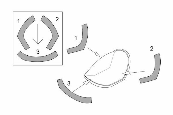 Messerschmitt P1103 Rocket Fighter Canopy Masking set (Brengun)  BRL48120