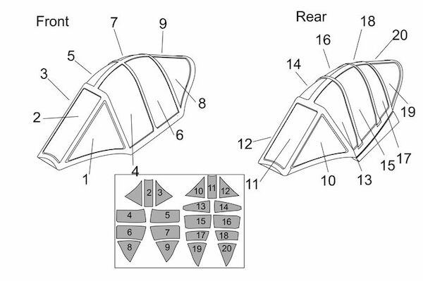 Ohka MXY7-K1 KAI two seats Canopy mask (Brengun kit) BRL48130