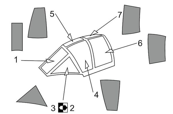Yokosuka MXY7 Ohka model 22 Canopy mask (Brengun kit) BRL72165