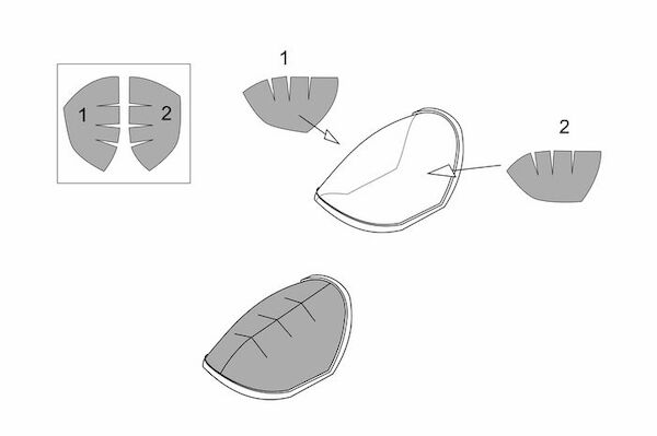 Messerschmitt P1103 Rocket Fighter Canopy mask (Brengun kit)  BRL72179