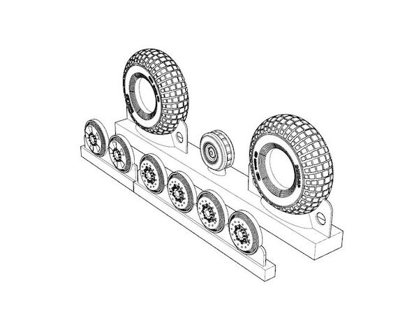 DH98 Mosquito Wheels Blocked Tread  BRL72207