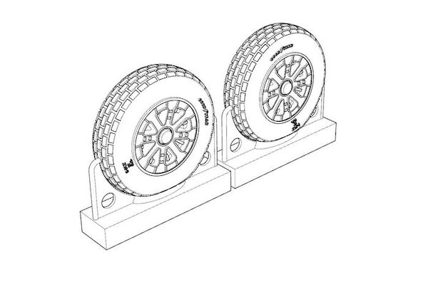Detailset F4U Corsair Block Thread Wheels brl72218