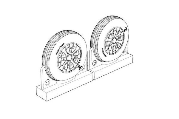 Detailset F4U Corsair Ribbed Thread Wheels  brl72219