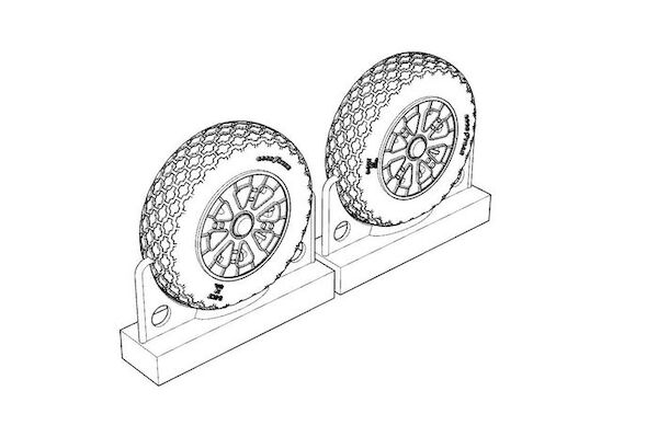 Detailset F4U Corsair Cross Thread Wheels  brl72221