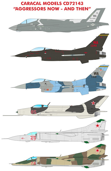 USAF Aggressors. now and then (F35A, F16C, MiG21 and MiG23MS/BN)  CD72143