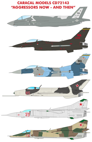 USAF Aggressors. now and then (F35A, F16C, MiG21 and MiG23MS/BN) CD72143