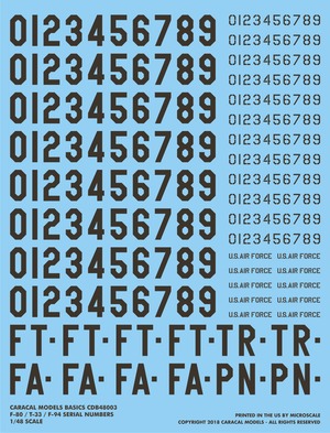 USAF F-80/T-33/F-94 Buzz Numbers CDB48003