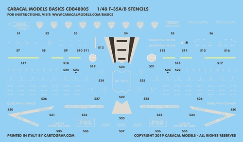 F35A/B Lightning II Joint Strike Fighter Stencils CDB48005