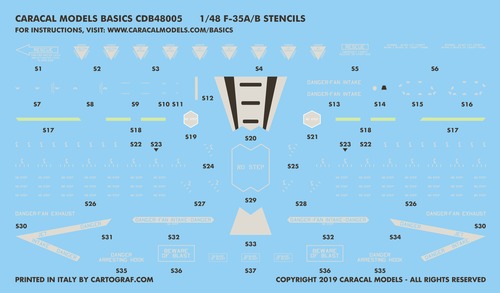 F35A/B Lightning II Joint Strike Fighter Stencils  CDB48005