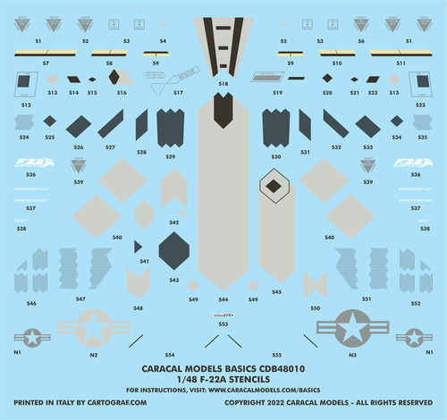 F-22A Stencils & National Insignia CDB48010