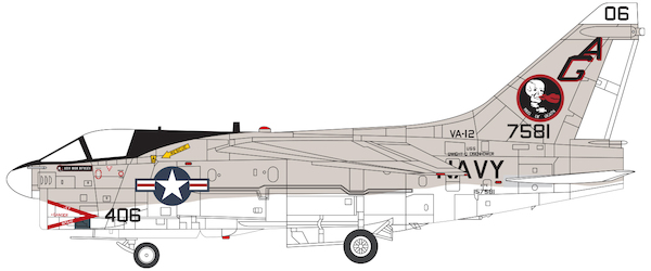 A7E Corsair II USN VA-12 Flying Ubangis, AG406, USS Dwight D. Eisenhower, 1979 CW001646