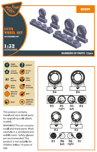Westland Lynx Mk.88A / HMA.8 / Mk.90B Wheel set (Revell) CPA32009