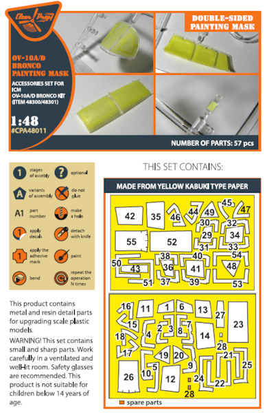 OV10A/D Bronco  Canopy and wheel double sided painting mask set (ICM)  CPA48011