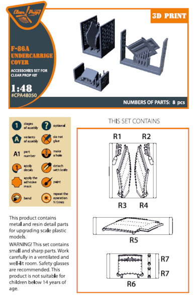 F86A Sabre Undercarriage covers (Clear Prop)  CPA48050