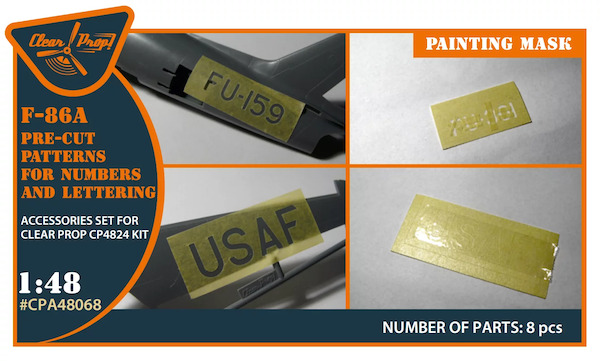 F-86A Sabre pre-cut patterns for numbers and lettering painting mask(Clear Prop) CPA48068