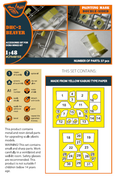 DHC2 Beaver Double Sided cabin window painting mask (Dora Wings)  CPA48103