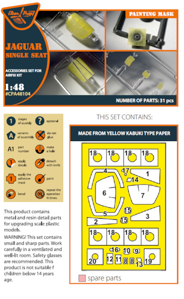 Jaguar GR1/GR1A Single seat painting mask (Airfix)  CPA48104