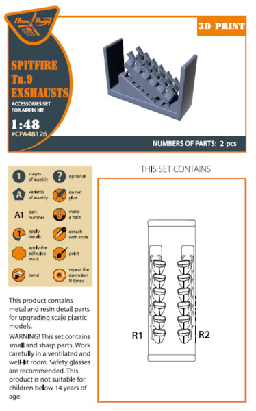 Spitfire Mk Tr9 Exhausts (Airfix)  CPA48126