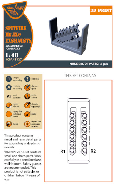 Spitfire Mk IXe Exhausts (Airfix)  CPA48127