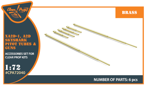 XA2D-1 Skyshark brass set (2 guns shorter, 2 guns longer, 2 Pitot Tube)  CPA72040